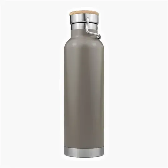 SipTek 22 oz. Powder-Coated Vacuum Seal Bottle with Wooden Top — view 6