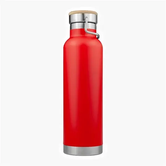 SipTek 22 oz. Powder-Coated Vacuum Seal Bottle with Wooden Top — view 7