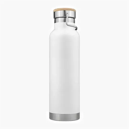 SipTek 22 oz. Powder-Coated Vacuum Seal Bottle with Wooden Top — view 8