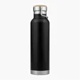 SipTek 22 oz. Powder-Coated Vacuum Seal Bottle with Wooden Top — view 3