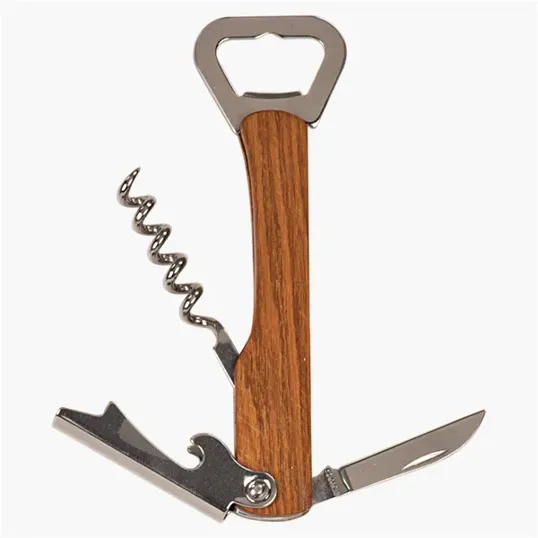 Zipline Lux Wooden Bottle Opener & Wine Corkscrew, 5 1/4" — view 3