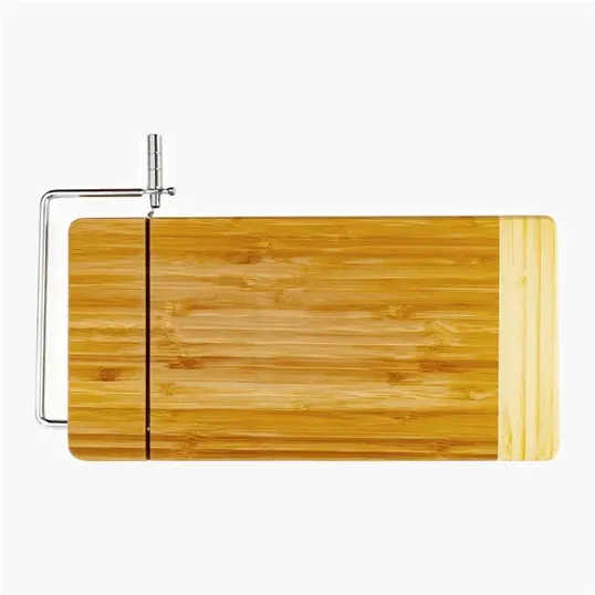 Bamboo Rectangle Cheese Slicer Board with Wire Cutter — view 2