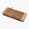 Bamboo Rectangle Cheese Slicer Board with Wire Cutter