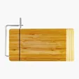 Bamboo Rectangle Cheese Slicer Board with Wire Cutter — view 2