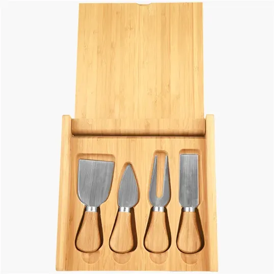 Delight Bamboo Cheese Board Set with 4 Tools — view 5