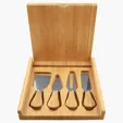 Delight Bamboo Cheese Board Set with 4 Tools — view 6