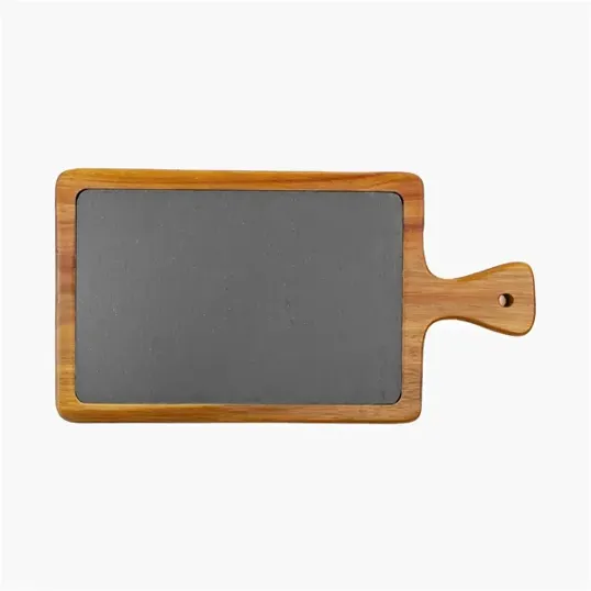 Medium Flair Acacia Wood and Slate Cutting Board — view 2