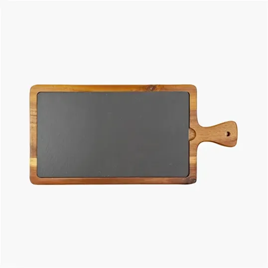 Large Flair Acacia Wood and Slate Cutting Board — view 2
