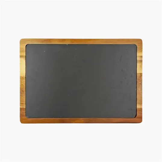 Rectangle Flair Acacia Wood and Slate Cutting Board — view 2