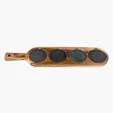 Long Flair Acacia Wood and Slate Serving Board
