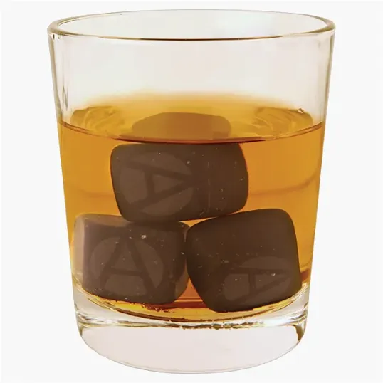 Chill 1" x 1" 10 Piece Whiskey Stone Set with Storage Bag — view 3