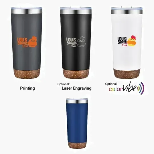 Zipline Sip Tek 20 oz. Vacuum Tumbler with Cork Bottom — view 6