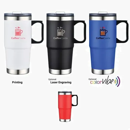 24 oz Savvy Travel Mug with Stainless Steel Exterior — view 6