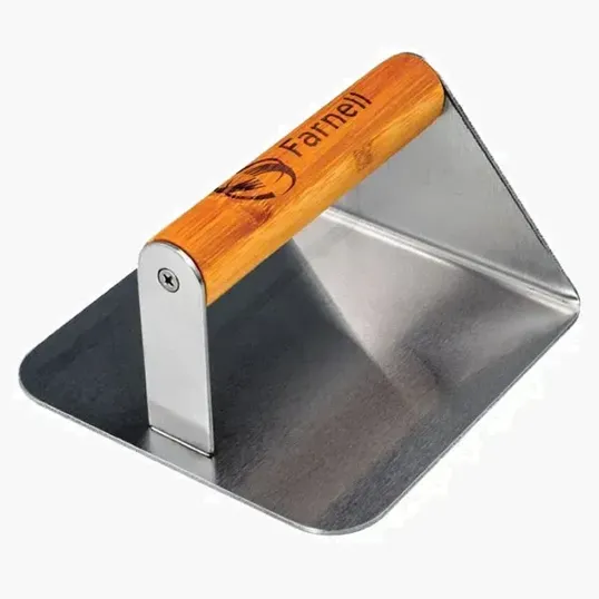 Zipline Stainless Steel Burger Press with Bamboo Handle