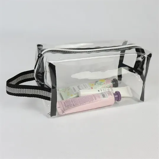 Clear Travel Amenity Bag with TPU and Polyester Straps — view 3