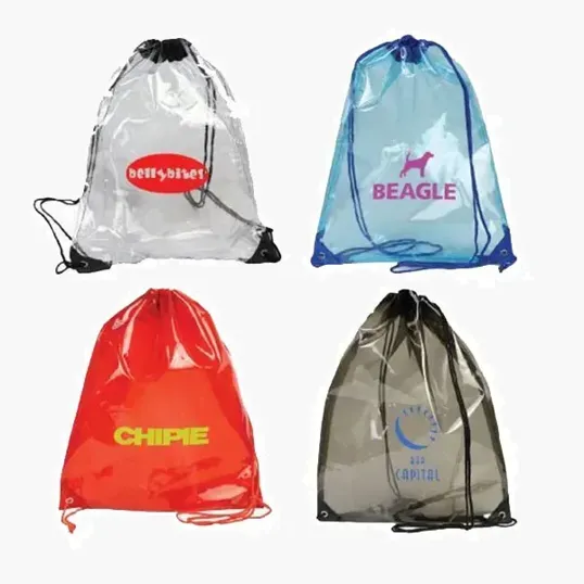 Clear Drawstring Bag, 14" x 18"