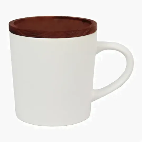 16 oz Ceramic Mug with Wood Lid — view 7