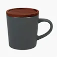 16 oz Ceramic Mug with Wood Lid — view 6