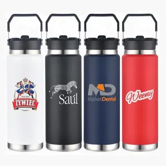 SipTek 30 oz Stainless Steel Bottle with Straw and Carrier