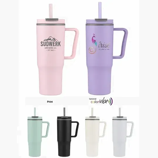Zipline 30 oz Savvy Mug with Straw — view 7