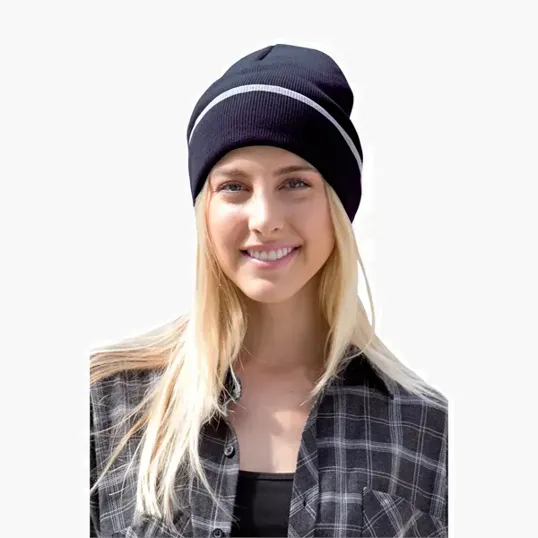 Edge Stripe Knit Beanie — view 6