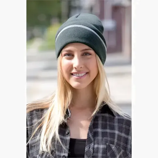 Edge Stripe Knit Beanie — view 8