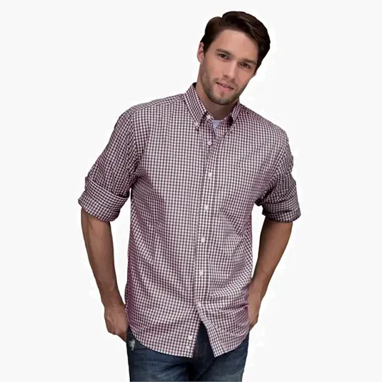Vantage Easy-Care Gingham Check Shirt — view 30