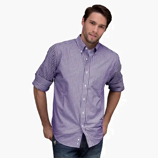 Vantage Easy-Care Gingham Check Shirt — view 33