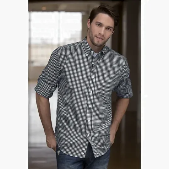 Vantage Easy-Care Gingham Check Shirt — view 36