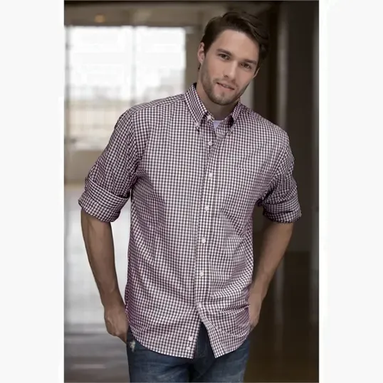 Vantage Easy-Care Gingham Check Shirt — view 38