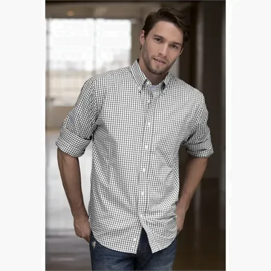 Vantage Easy-Care Gingham Check Shirt — view 40