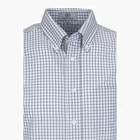 Vantage Easy-Care Gingham Check Shirt — view 41