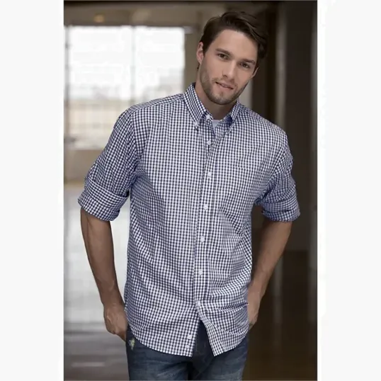 Vantage Easy-Care Gingham Check Shirt — view 42