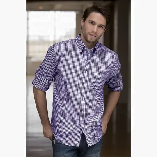 Vantage Easy-Care Gingham Check Shirt — view 44