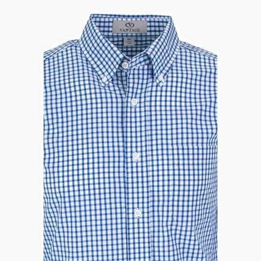 Vantage Easy-Care Gingham Check Shirt — view 47