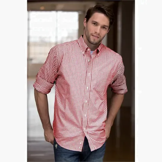 Vantage Easy-Care Gingham Check Shirt — view 48