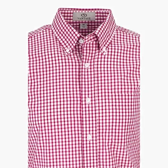 Vantage Easy-Care Gingham Check Shirt — view 49
