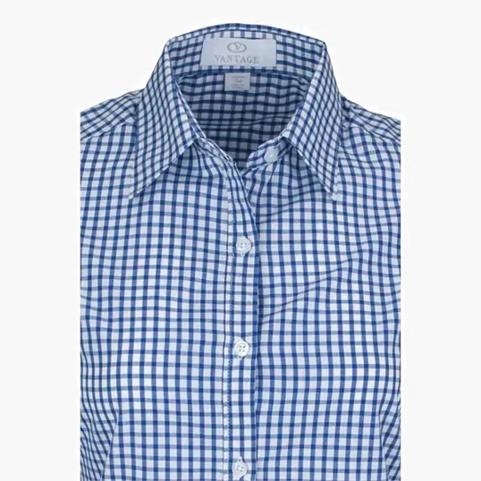 Vantage Women's Easy-Care Gingham Check Shirt — view 33