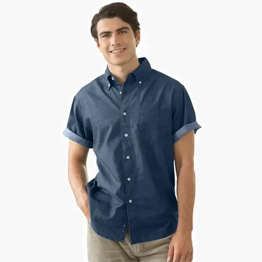 Vantage Men's Short-Sleeve Hudson Denim Shirt — view 8
