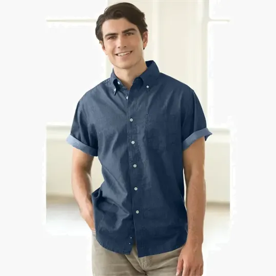 Vantage Men's Short-Sleeve Hudson Denim Shirt — view 10