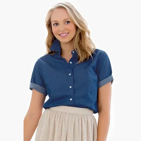 Women's Short-Sleeve Hudson Denim Shirt — view 8