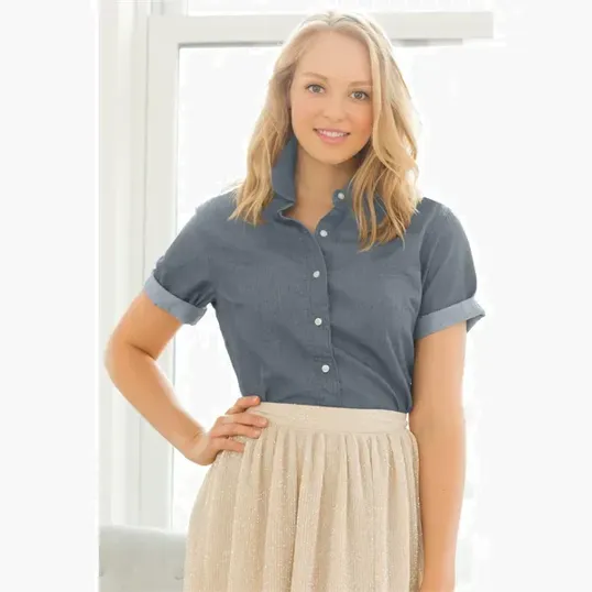 Women's Short-Sleeve Hudson Denim Shirt — view 11