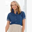 Women's Short-Sleeve Hudson Denim Shirt — view 10