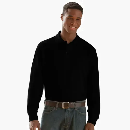 Vantage Long Sleeve Soft-Blend Double-Tuck Pique Polo — view 26