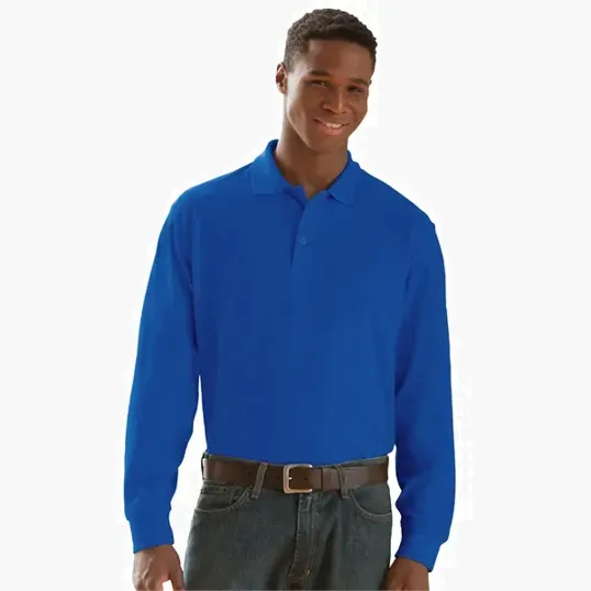 Vantage Long Sleeve Soft-Blend Double-Tuck Pique Polo — view 30