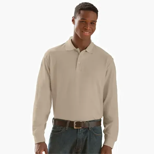 Vantage Long Sleeve Soft-Blend Double-Tuck Pique Polo — view 31