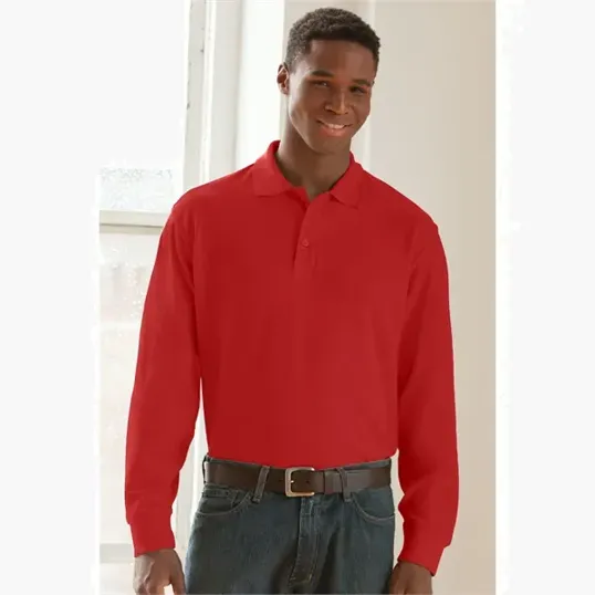 Vantage Long Sleeve Soft-Blend Double-Tuck Pique Polo — view 36