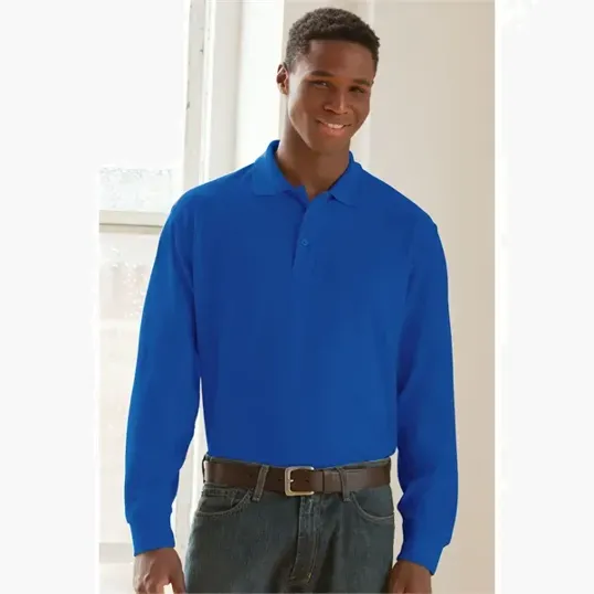 Vantage Long Sleeve Soft-Blend Double-Tuck Pique Polo — view 37