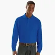 Vantage Long Sleeve Soft-Blend Double-Tuck Pique Polo — view 30