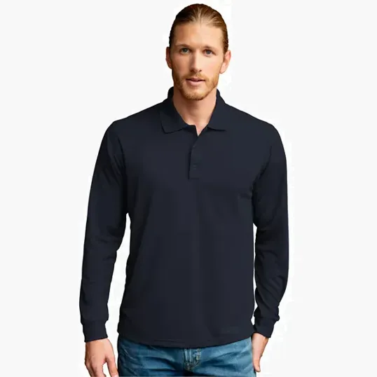 Vansport Omega Long Sleeve Solid Mesh Tech Polo — view 15